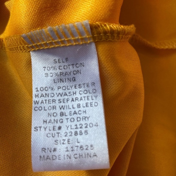 YA Los Angeles yellow lined mesh sleeveless fit and flare dress bohemian Large - Picture 10 of 11